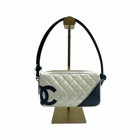 Chanel 白拼黑 康鵬 麻將 肩背包
