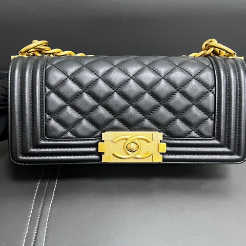 Chanel Small Leboy Smooth Calfskin Black  x ghw