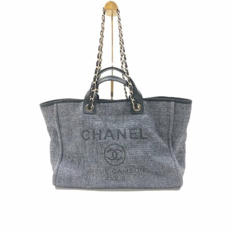 Chanel 藍色 編織 27開 大號 沙灘 肩背包