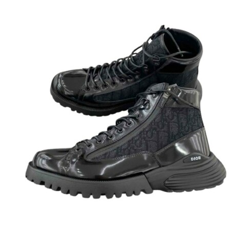 Dior Combat 黑色拋光小牛皮短靴 boots 男款鞋 EU40
