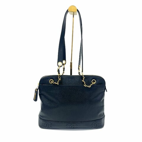Chanel 黑色 triple cc 1996-1997 中號 4開 肩背包