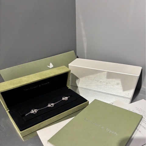 Van Cleef & Arpels VCA 梵克雅寶 雷射五花手鏈 白金｜Classic Trend CT精品｜台北東區實體