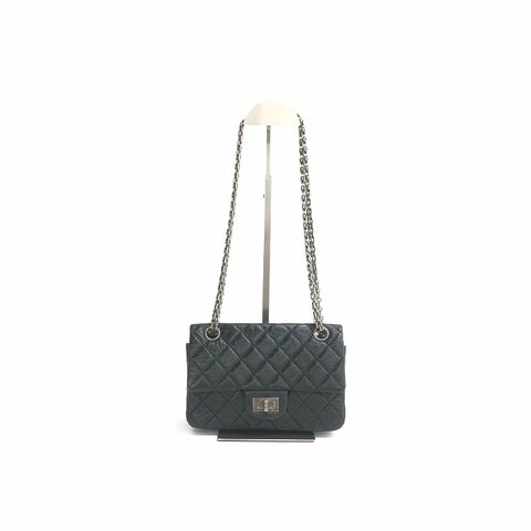 Chanel 香奈兒 黑銀 2.55 大mini 30開 肩背包
