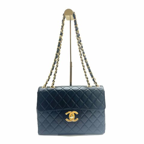 Chanel 黑金 貝嫂 30 4開 肩背包