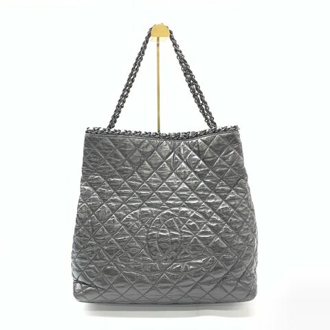 Chanel 黑色 菱格 托特 14開 肩背包