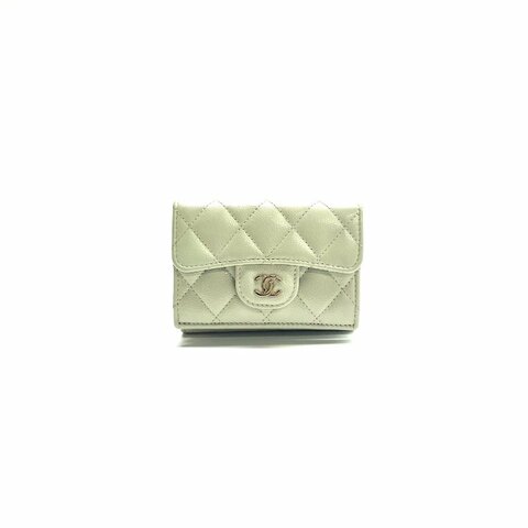 Chanel 淺灰色 短款 24年8月 晶片款 錢包