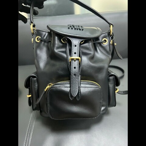 Miumiu backpack 
Black x ghw