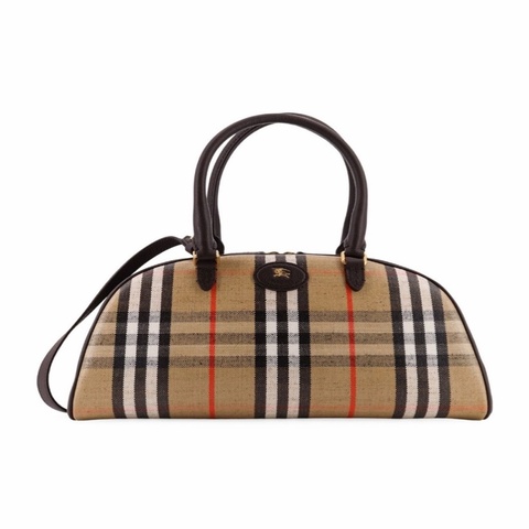 Burberry 女士 Logo 貼片格紋手提包均碼碼33cm*12cm*19cm