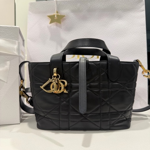 Dior Toujours 2025 小型直式托特包 藤格紋小牛皮 (18.5*18.5*12 cm)