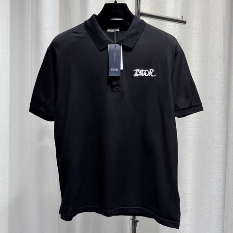 DIOR 迪奧 短袖 POLO衫 x PETER DOIG聯名款 字母刺繡logo 紐扣 翻領