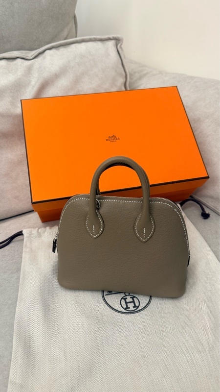 hermes mini bolide 全新 大象灰銀 G刻