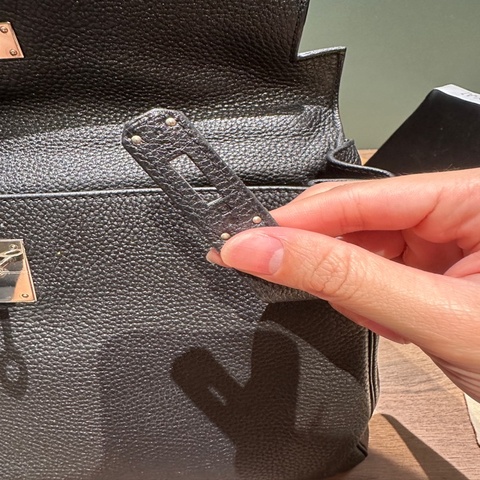 Hermes Kelly 32 黑銀 框Q