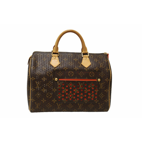 Louis Vuitton Limited Edition Orange Monogram Perforated Speedy 30 Handbag