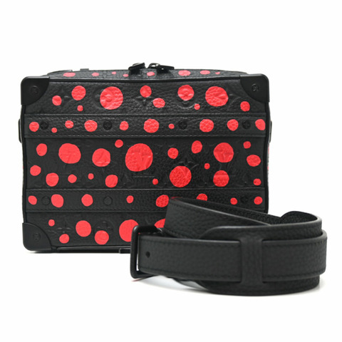 路易威登 Handle Soft Trunk (LV x YK) 草間彌生聯名款女士手提包 M21677（已停產）Taurillon Monogram 黑色皮革