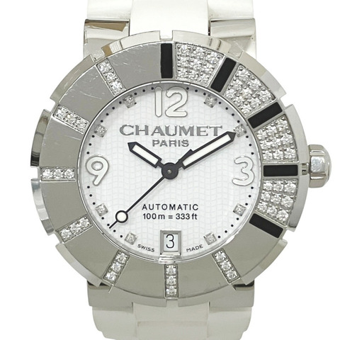 尚美 (Chaumet) Class One 系列腕錶，總重 104 克，精鋼及樹脂錶殼，自動上鍊機芯，白色錶盤，型號 17288-38E