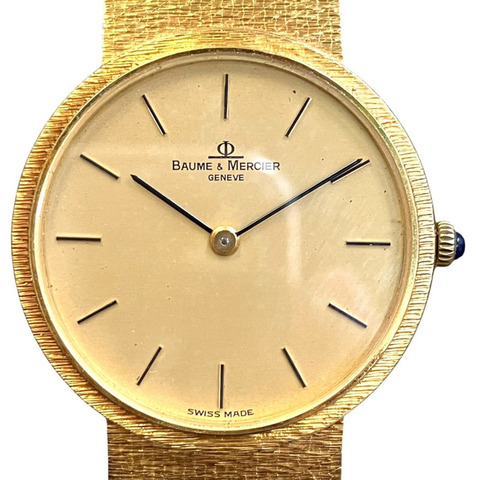 Baume & Mercier 腕錶，總重 72.2 克，18K 金錶盤，手動上鍊，型號 35130。