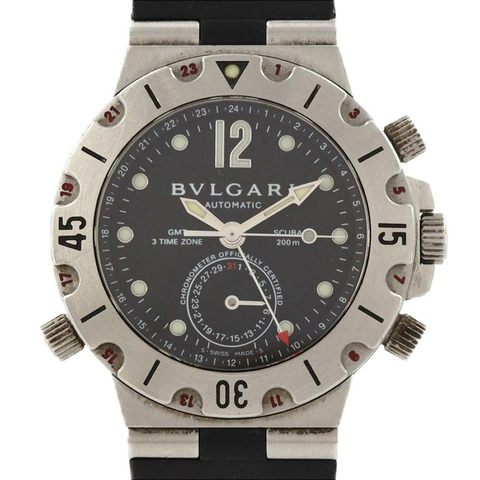 寶格麗 Scuba GMT SD38SGMT 不鏽鋼自動腕錶