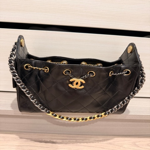 Chanel 25 mini bag 黑色 鴛鴦釦