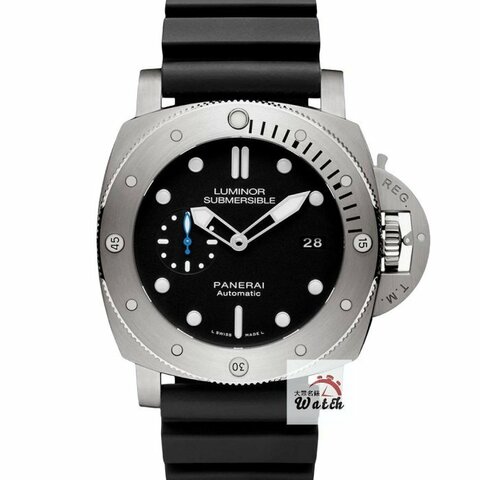 【大眾金時代】PANERAI沛納海 PAM01305 Submersible 2019/10 輕量化鈦金屬 藍色秒針 三日鍊 龍頭護橋 原廠帶扣 B1574