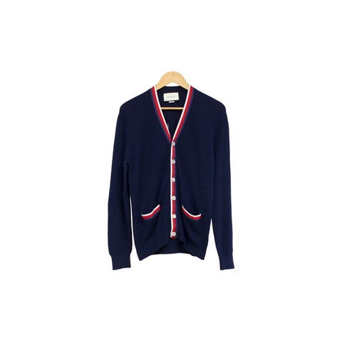 NEW Gucci Navy Cashmere Cardigan Size M