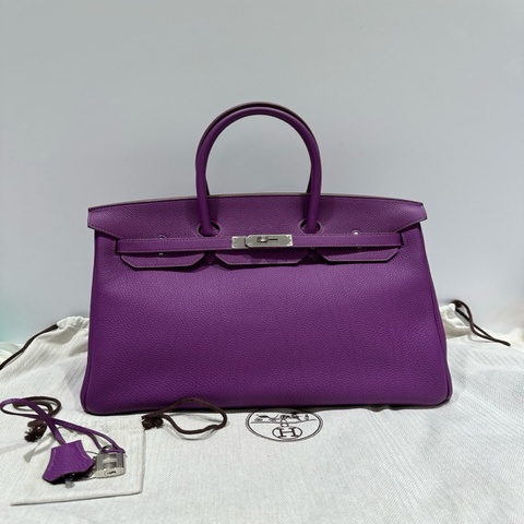 Hermes愛馬仕Birkin35 海葵紫銀扣 togo皮 框R