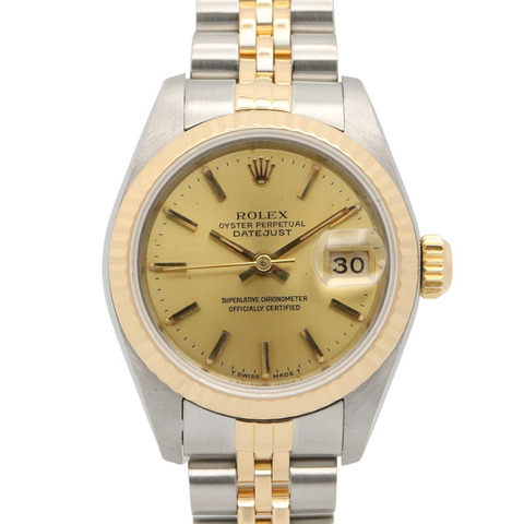 勞力士 Datejust 96 系列腕錶，18K（黃金）不鏽鋼，女士款，金色錶盤，香檳色錶帶，69173