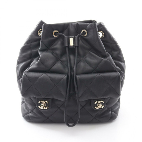 【再降價】黑色 羊皮 後背包 金釦【CHANEL 香奈兒】 AS4342