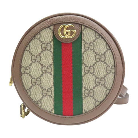 【再降價】烏木色 GG Supreme帆布 圓餅 Ophidia 後背包【GUCCI 古馳】 598661