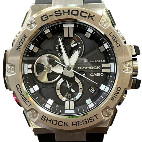 卡西歐 G-SHOCK 手錶，總重 101 克，樹脂材質，太陽能驅動，黑色錶盤，型號 GST-B100-1AJF