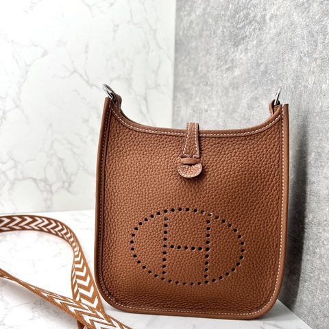香緹國際精品 HERMES Evelyne16 金棕 斜背包 1321