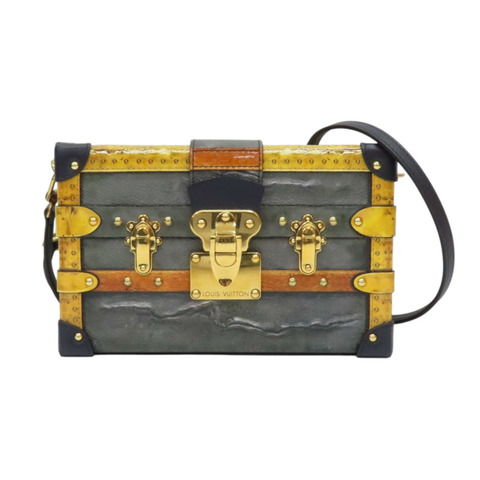 灰色 PVC帆布 Petite Malle 肩背包【LOUIS VUITTON LV 路易威登】 M52266