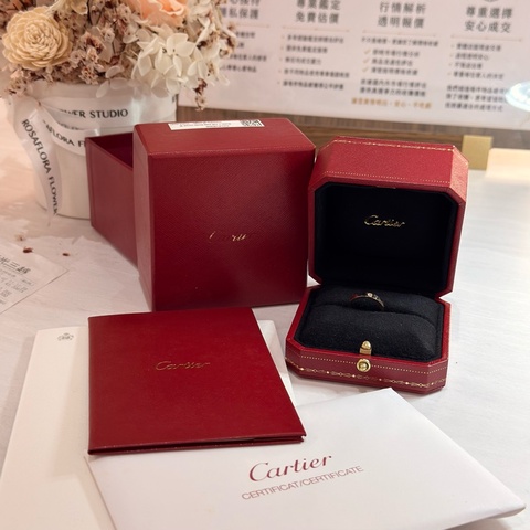 🍙 C DE CARTIER  K金女戒指🍙 戒圍47 大全配