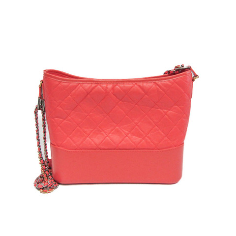 香奈兒 Gabrielle De Chanel Hobo A93824 女士皮革單肩包 珊瑚紅