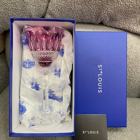 愛馬仕 Hermès St. Louis 聖路易水晶杯 紅／透明 水晶｜全新