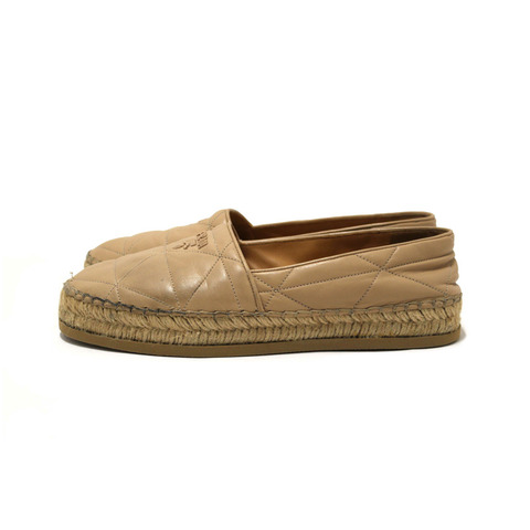 Prada Camel Nappa Leather Espadrilles Shoes Size 37.5