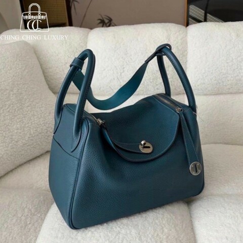 🌈Hermes💙Lindy 30💙鴨子藍內拼松石藍銀扣🌈98新🌟TC皮🌟有貼膜💙Lindy30🌟lindy🌟愛馬仕🌟