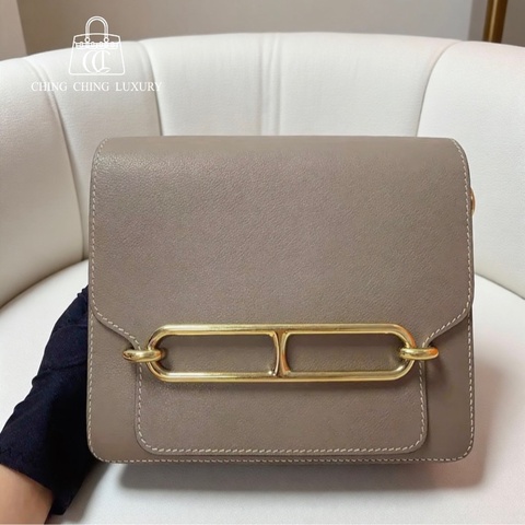🌈Hermes🧡Roulis 23🧡大象灰金扣🌟98.5新🌈Evercolor皮🌟roulis23🌟roulis🌟豬鼻子🌟愛馬仕🌟