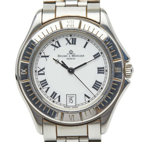 Baume & Mercier 手錶 MV045042，石英錶，白色錶盤，不鏽鋼，男士。