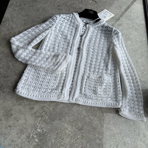 Chanel26C白色针织开衫fr34~~