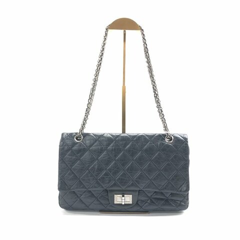 Chanel 黑銀 2.55 大號 15開 肩背包