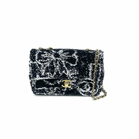 Chanel 香奈兒 黑白 24B 亮片 晶片25年7月31日 肩背包