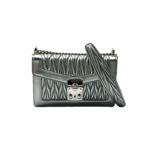 Miu Miu 銀色 MiuConfidential 肩背包