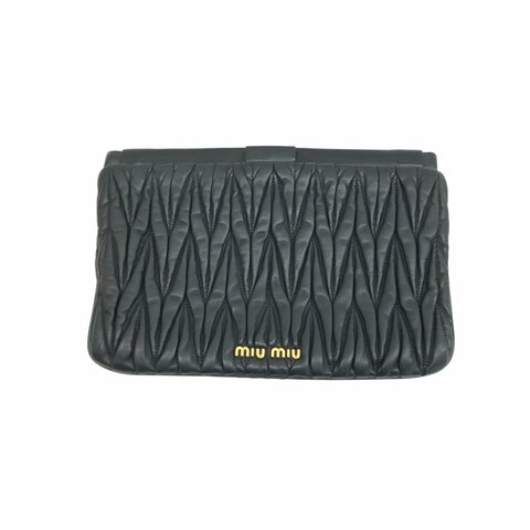 Miu Miu Matelasse leather 黑色 褶皺 羊皮 手包