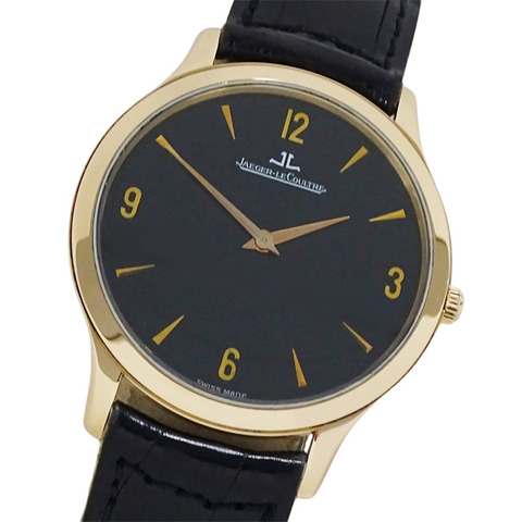 積家 (Jaeger-LeCoultre) Master Ultra Thin 145.2.79.S 男士腕錶，品牌名稱，手動上鍊，750PG 機芯，皮錶帶，透底錶背