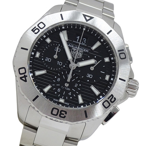 TAG Heuer Aquaracer CBP1110 BA0627 男士腕錶，專業 200 系列，石英機芯，不銹鋼 (SS)，銀色和黑色。