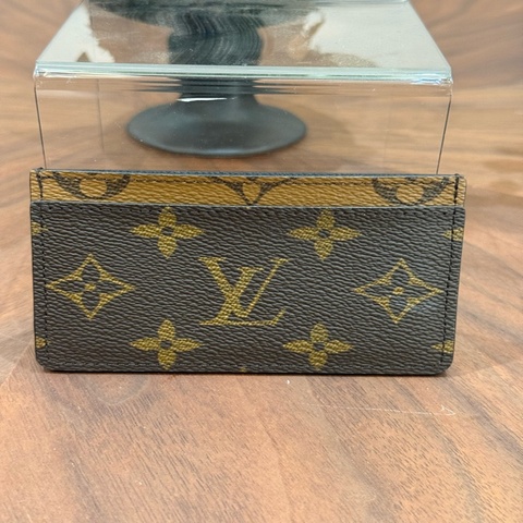 lv卡夾 雙面拼色老花卡夾 晶片款