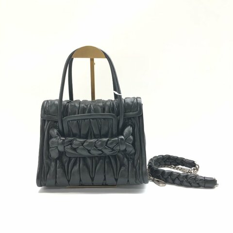 Miu Miu 黑色 褶皺 肩背包
