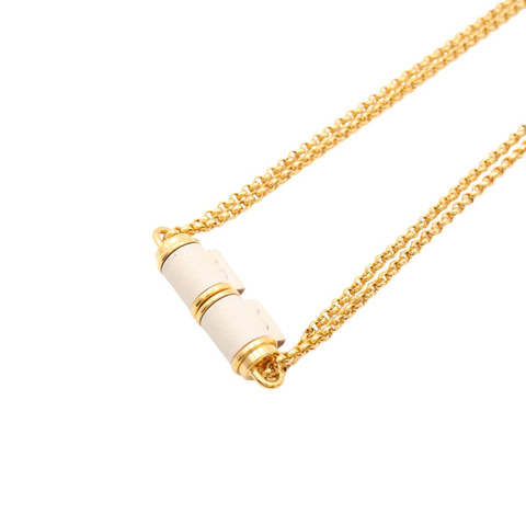 HERMES 愛馬仕 Charniere PM 項鍊 金/白色 Swift牛皮/鍍金 H010770CC H010770CC