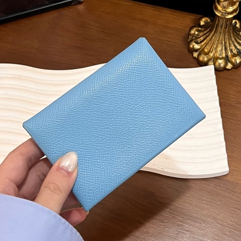 HERMES B刻 牛仔藍 CALVI DUO卡包