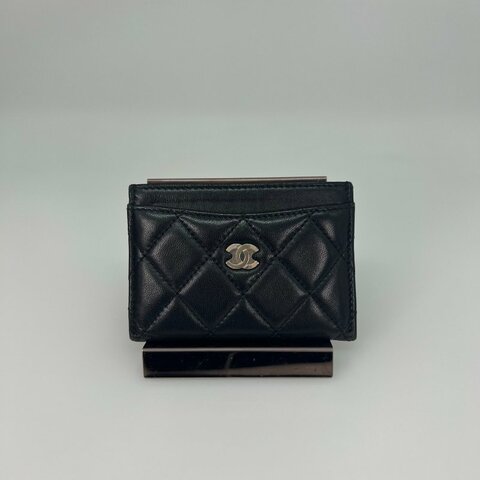 CHANEL CF黑羊皮卡夾 AP0213/ 31開